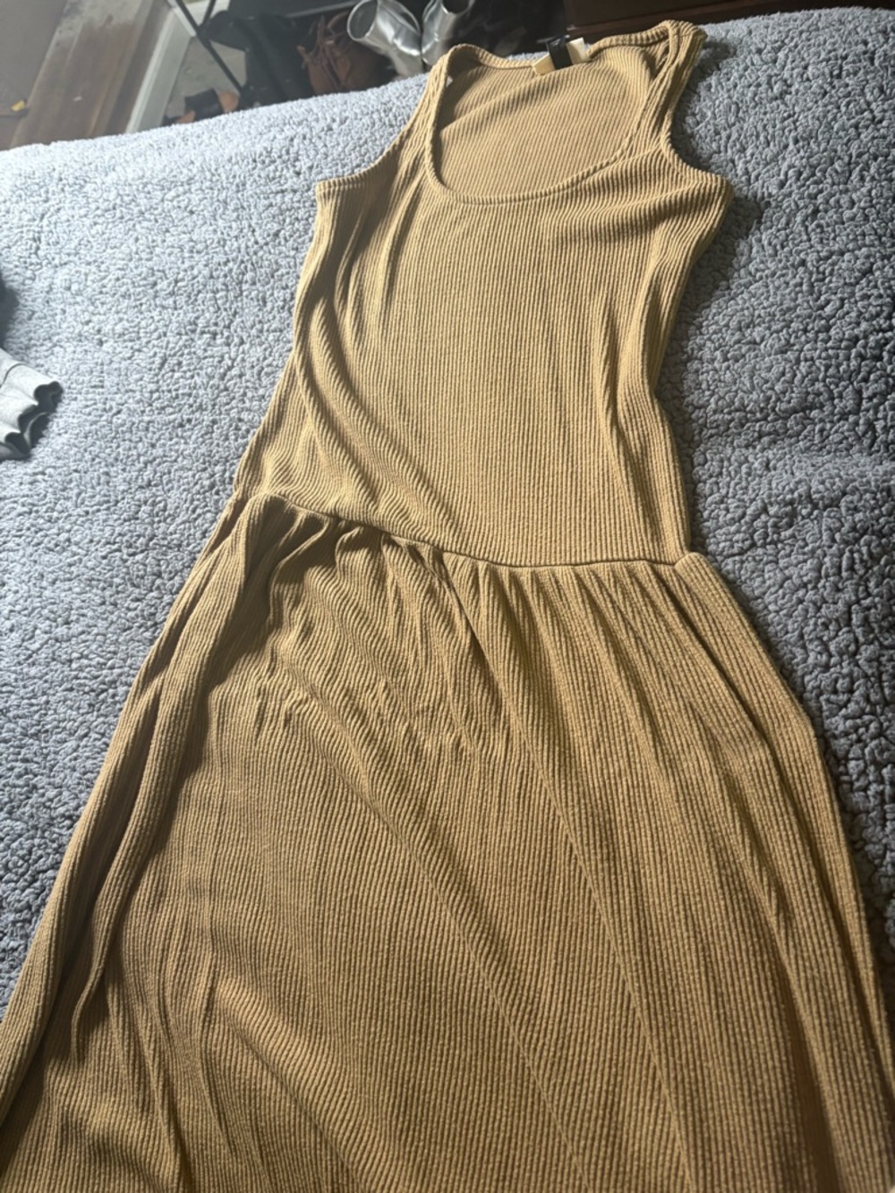 Sleeveless Midi Dress in Sand Brown